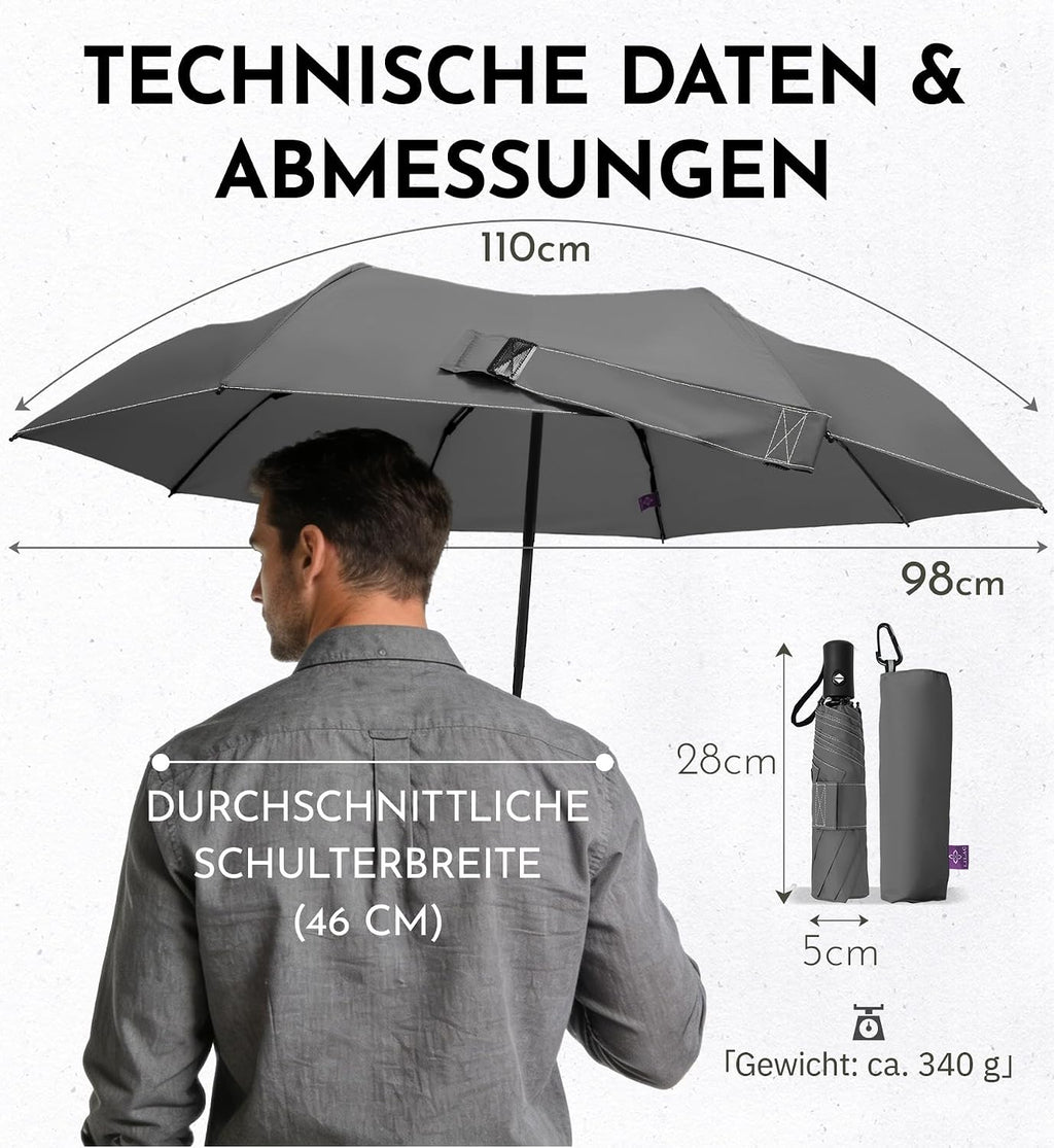 LILAC Regenschirm Klein Stabil Windfest