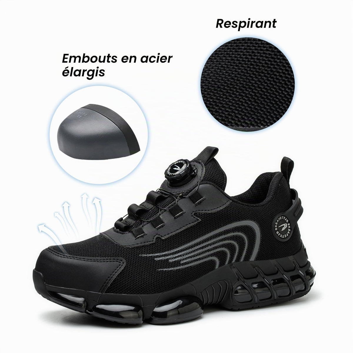 Chaussures de Sécurité Hommes Femmes Basket Respirante Antidérapante Légère Travail avec Embout en Acier 36-46 EU