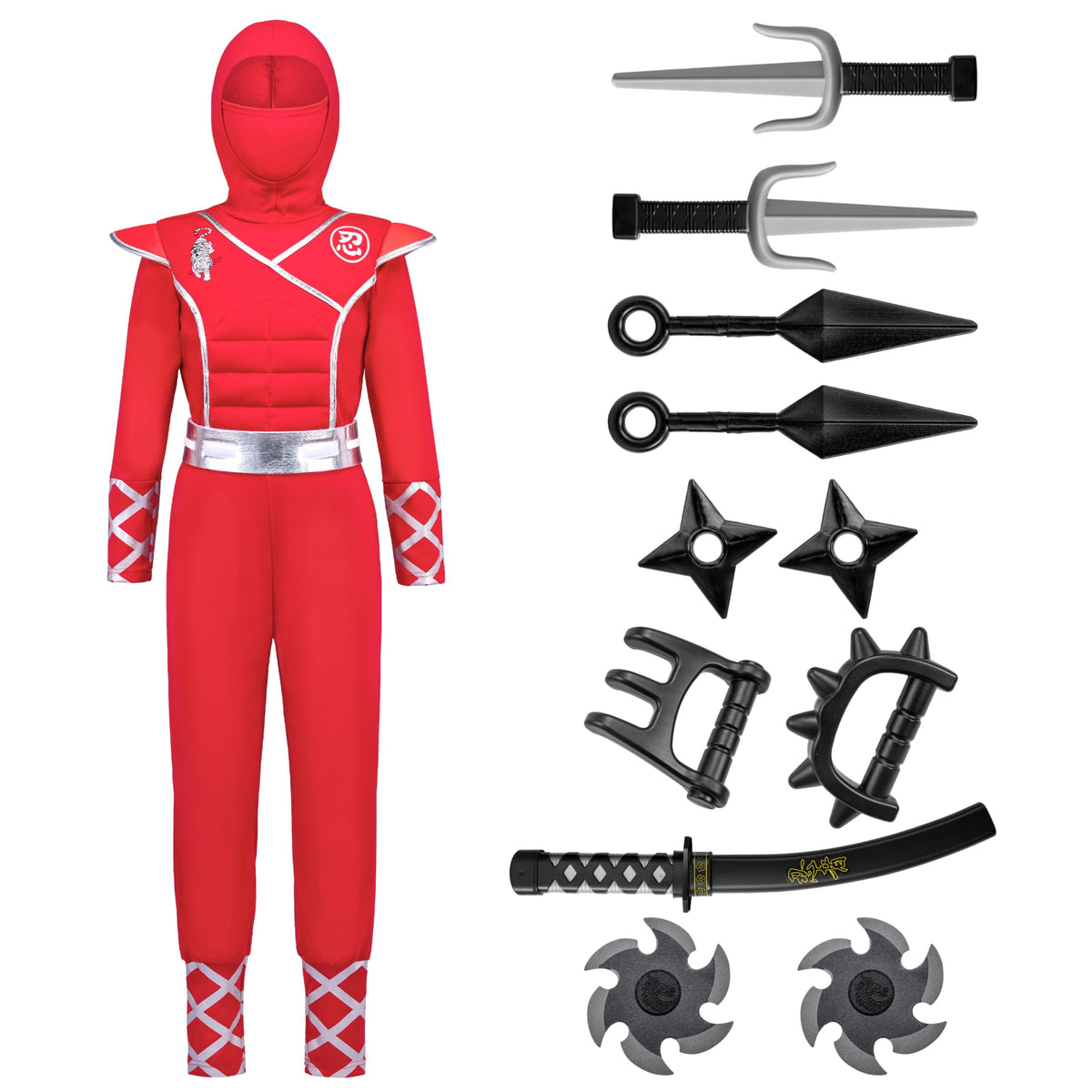 Spooktacular Creations Halloween Ninja Costume, Ninja Outfit Set for Kids, Halloween Costumes for Boys Dress Up Party