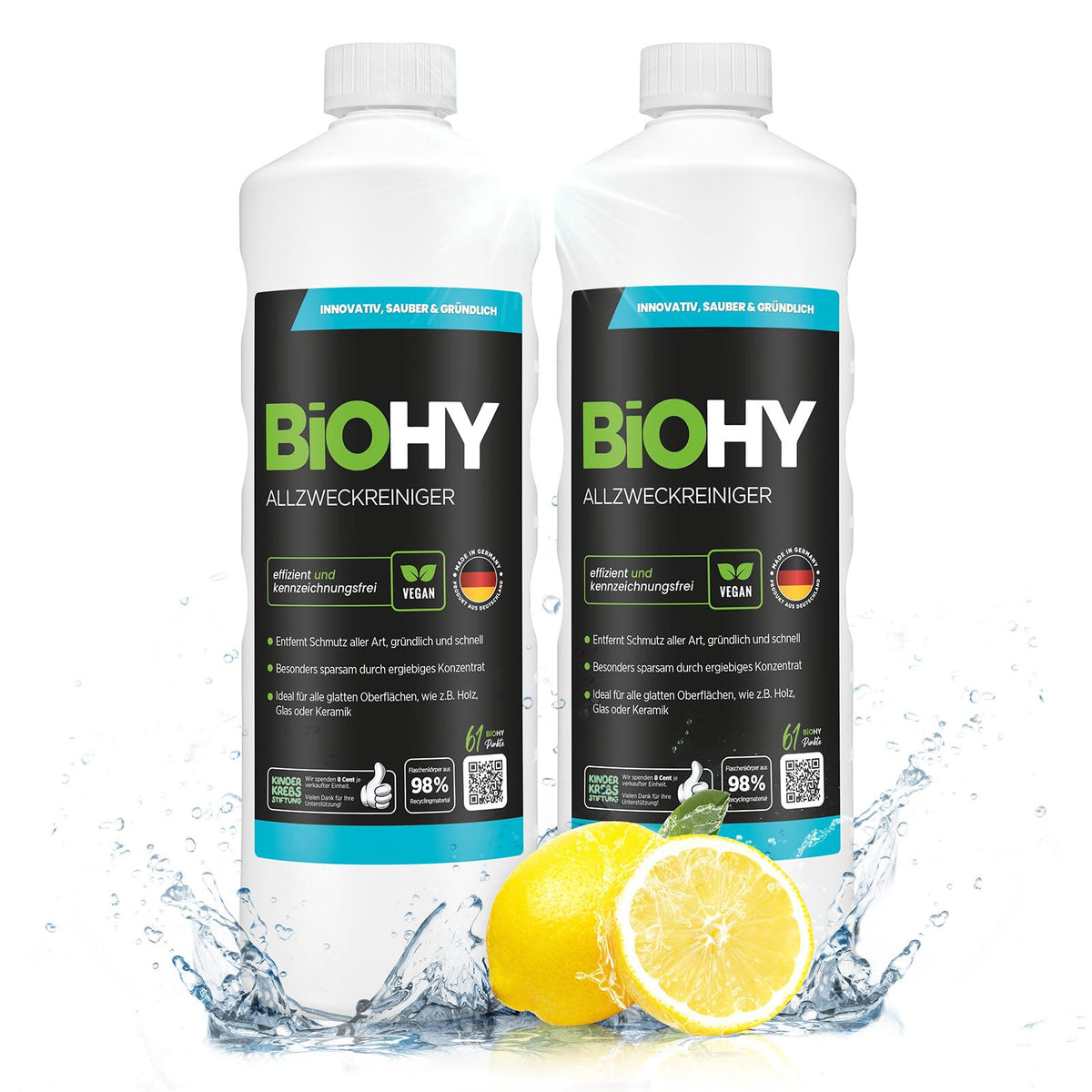 BiOHY Wischroboter Reiniger für Station mit Orangenduft (2 x 1 Liter)