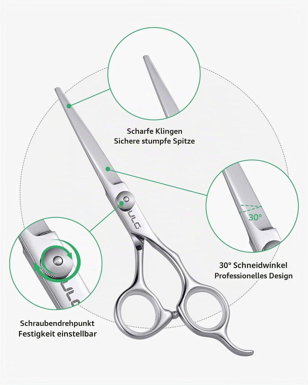 Haarschere Scharfe Friseurschere ULG 6.5 Zoll Präziser Schnitt Haarschnitt japanischer rostfrei edelstahl Rasiermesserscharf Effilierscheren