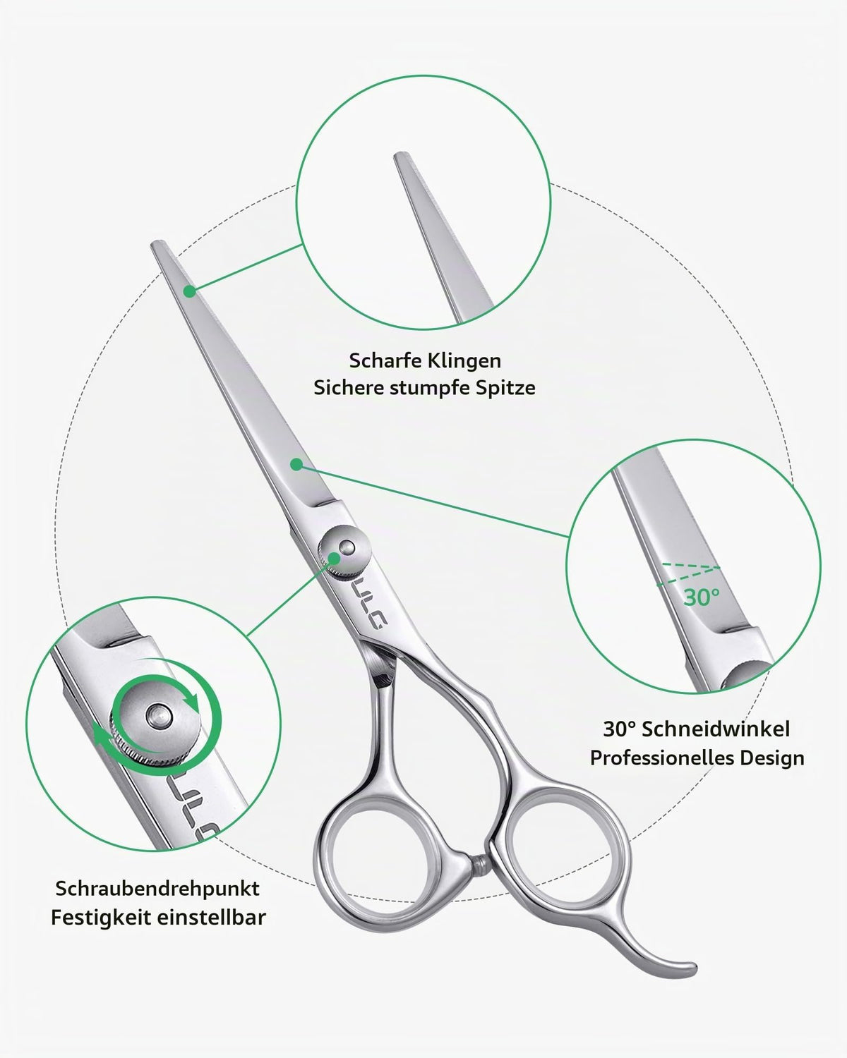 Haarschere Scharfe Friseurschere ULG 6.5 Zoll Präziser Schnitt Haarschnitt japanischer rostfrei edelstahl Rasiermesserscharf Effilierscheren