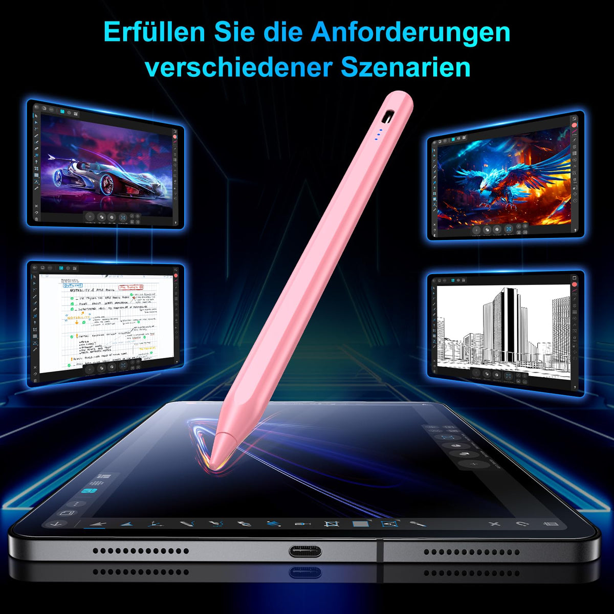 Stift für iPad, (2018-2025) Pencil 2nd Generation für Apple mit Schnellladeleistung Palm Rejection und Neigungssensitivität Stylus für i Pad 6-10, i Pad Pro 13''/12,9''/11'', Mini 6/5, Air 5/4/3