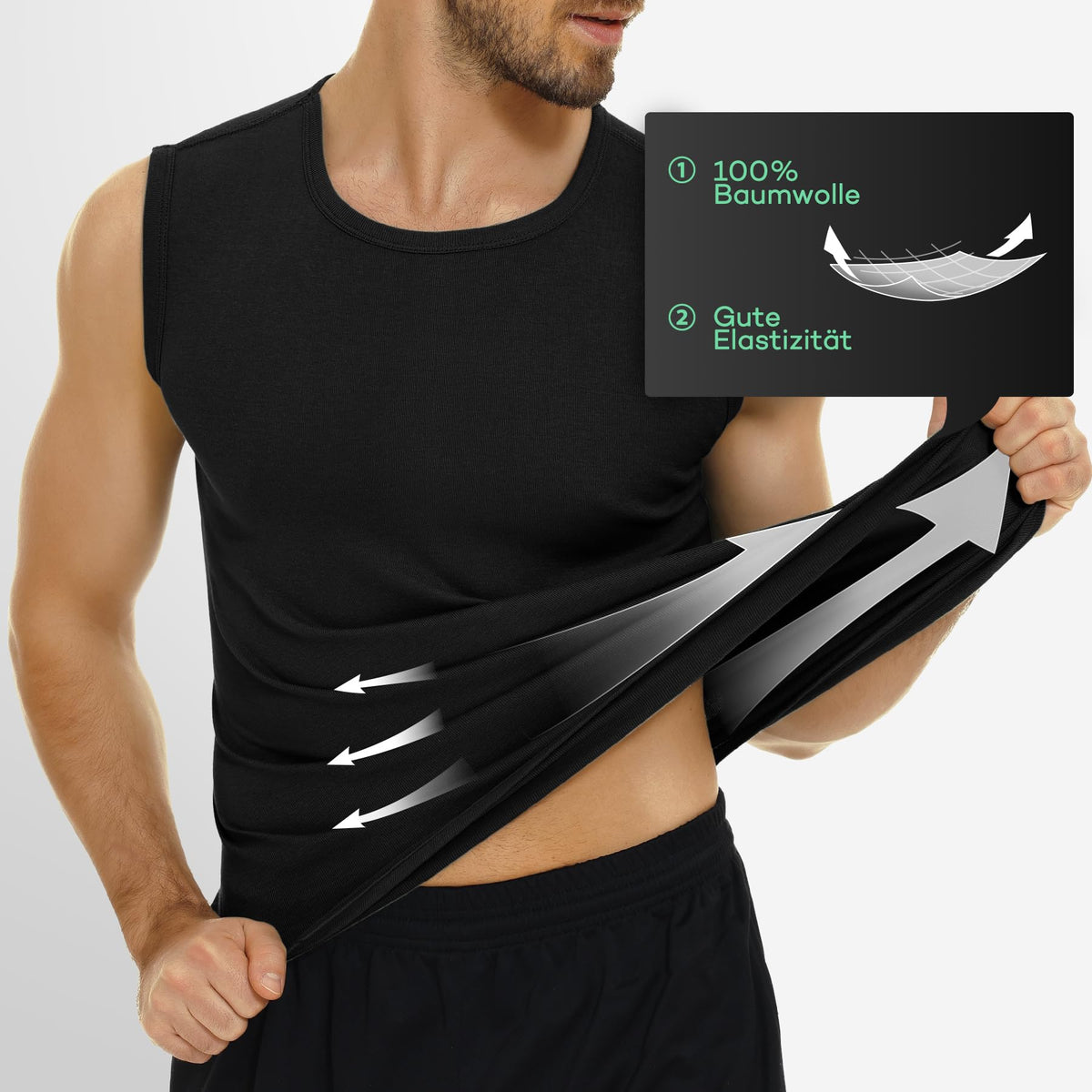 FALARY 3er-/6er-Pack Herren-Unterhemd aus Baumwolle Tanktop Unterhemden S-5XL