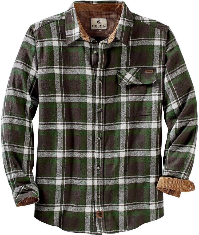 Legendary Whitetails Herren-Langarm-Flanellhemd mit Knopfleiste aus 100 % Baumwolle
