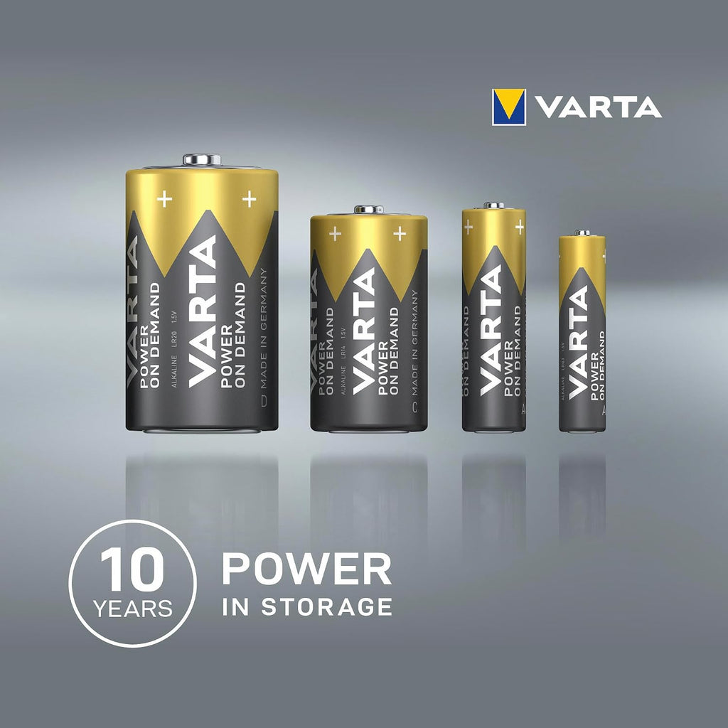Varta Batterien AAA 100 Stück Power on Demand Alkaline 1,5 V Vorratspack