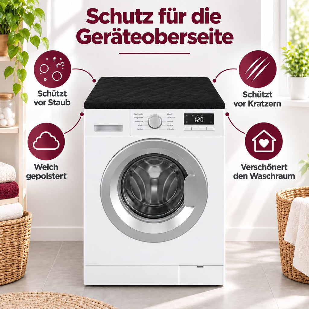 Brandsseller Waschmaschinenbezug & Trocknerbezug 60x60 cm - gepolsterter Schonbezug für Waschmaschine und Trockner – Schutzhülle mit Gummizug - Grün
