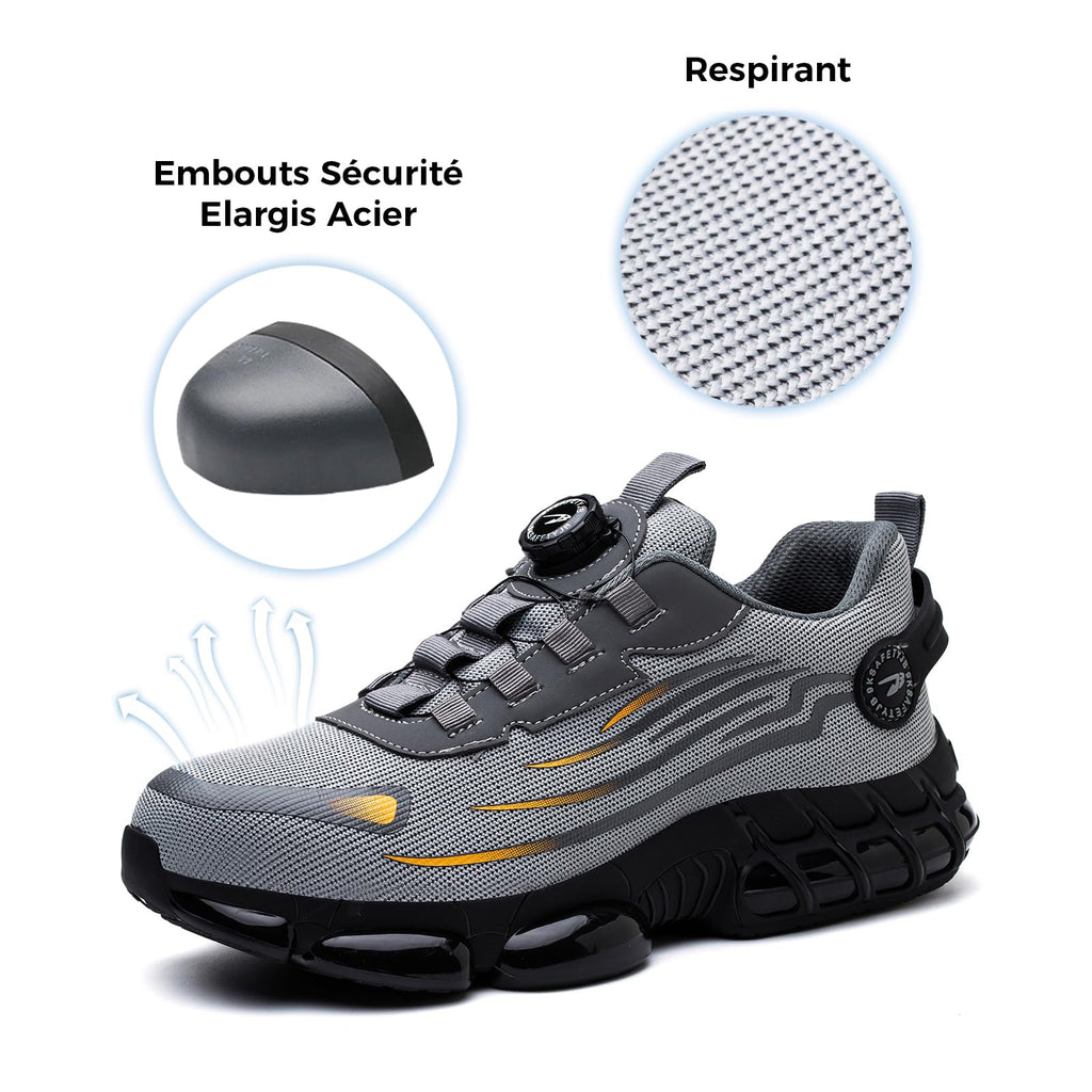 Chaussures de Sécurité Hommes Femmes Basket Respirante Antidérapante Légère Travail avec Embout en Acier 36-46 EU