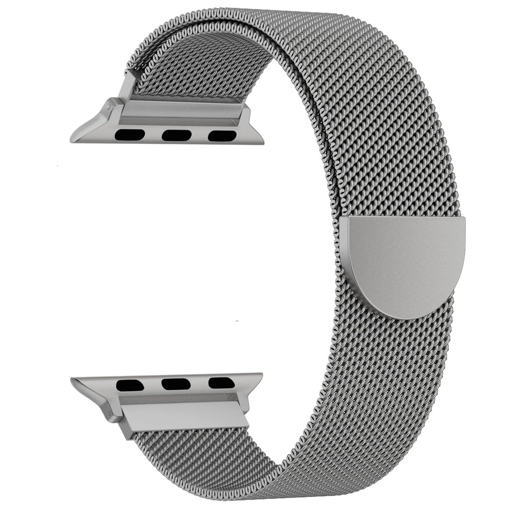 OULUOQI Edelstahl Milanaise Armband für Apple Watch 44mm 46mm 45mm 49mm
