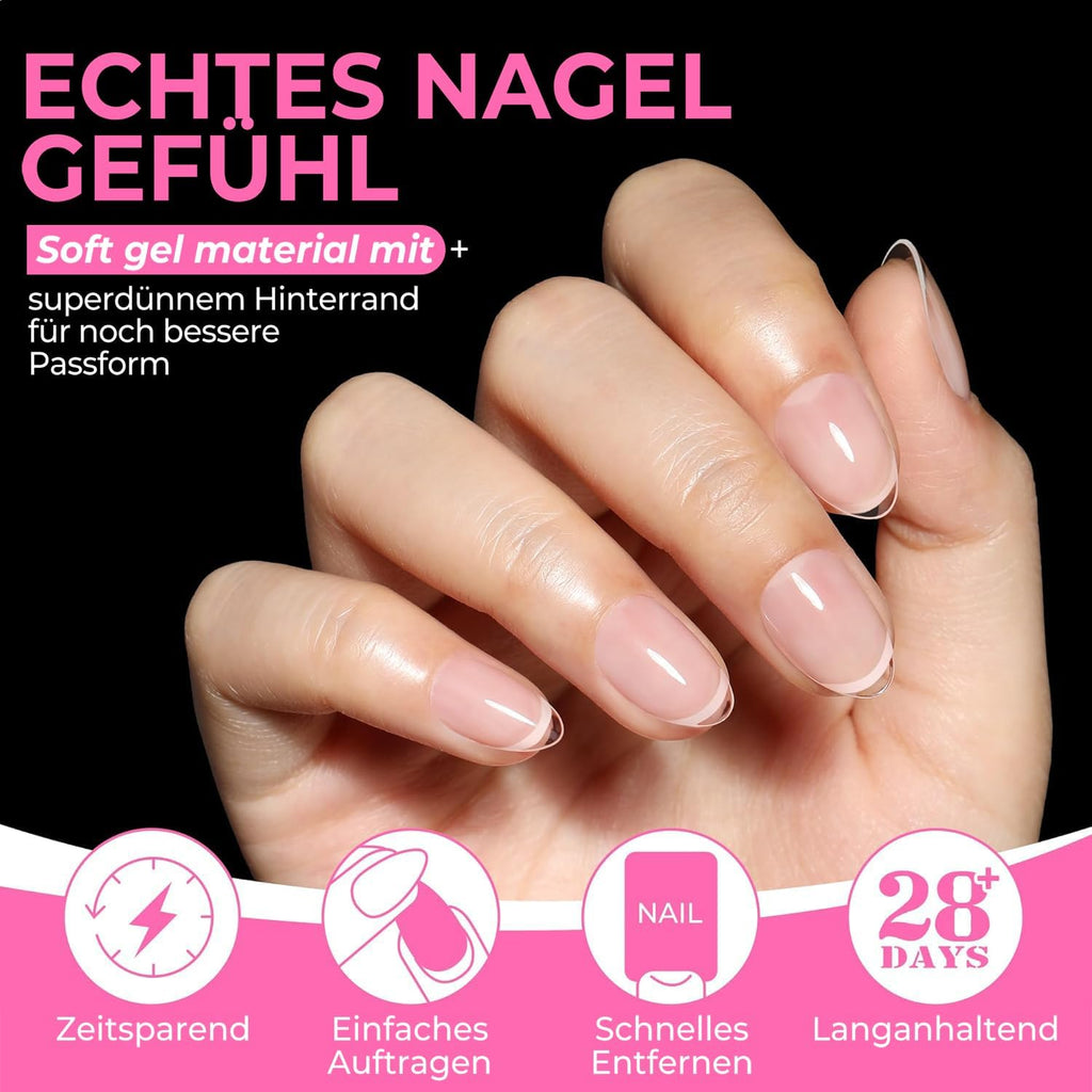 UNA GELLA Kurze Mandel Nail Tips 504 Stück