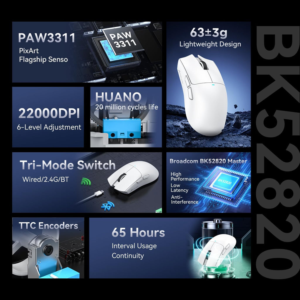 ATTACK SHARK X11SE Kabellose Gaming-Maus