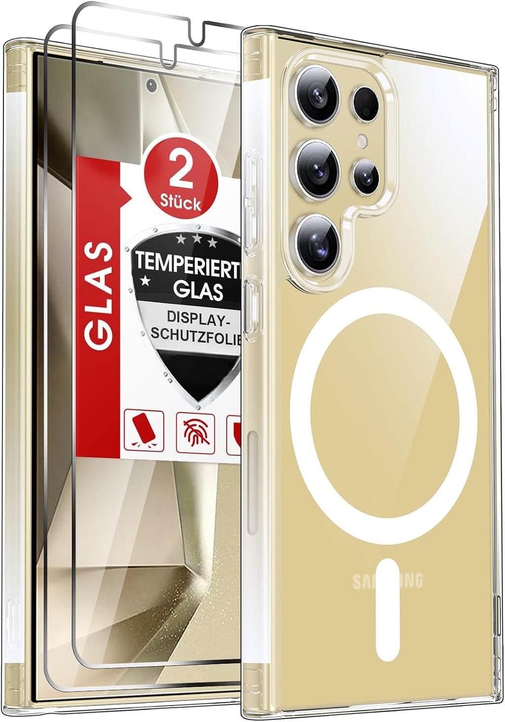 LeYi für Samsung Galaxy A06 4G Hülle für Magsafe mit 2X Panzerglas-Schwarz