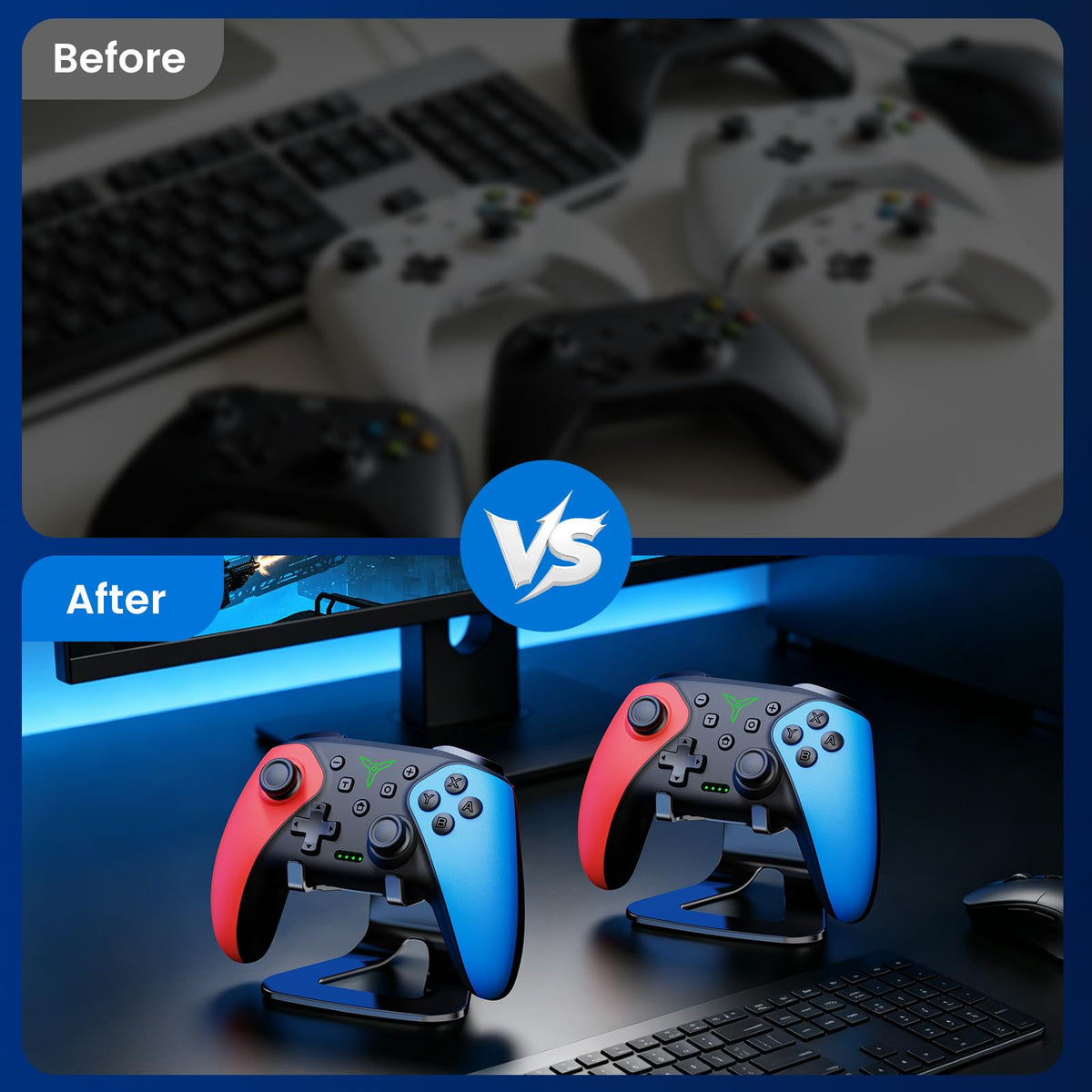 HELLCOOL Switch Controller, Kabellos Switch Pro Controller für Switch/Lite/OLED Konsole, Macro/Turbo/Aufwachfunktion, Präzise Steuerung, Dual Motors Vibration, 15 Std Spieldauer