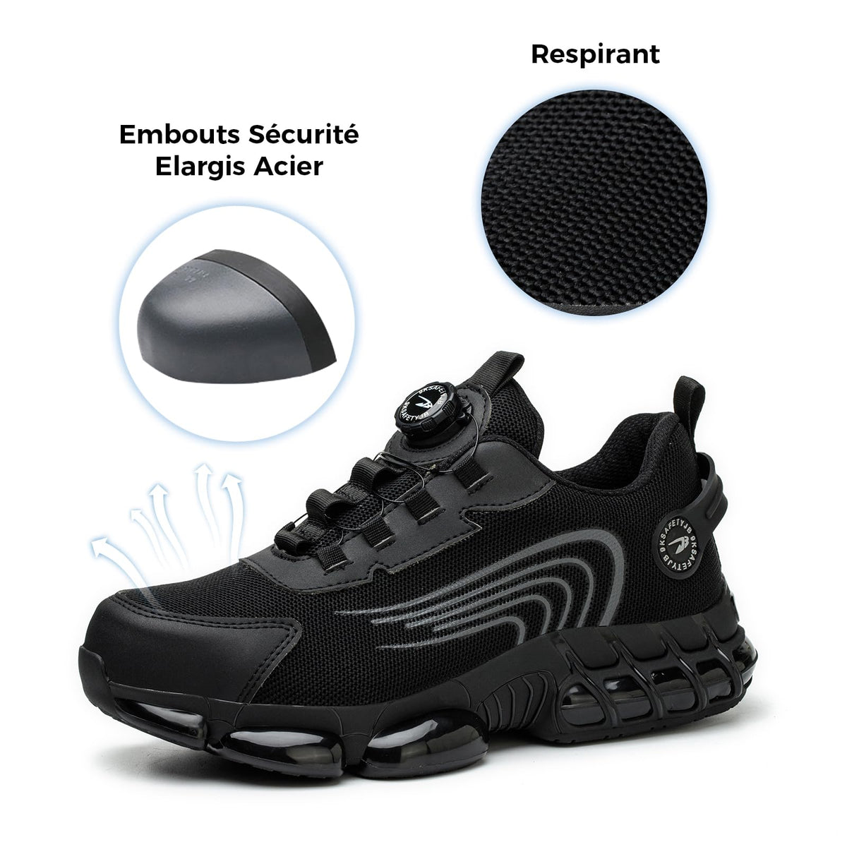Chaussures de Sécurité Hommes Femmes Basket Respirante Antidérapante Légère Travail avec Embout en Acier 36-46 EU