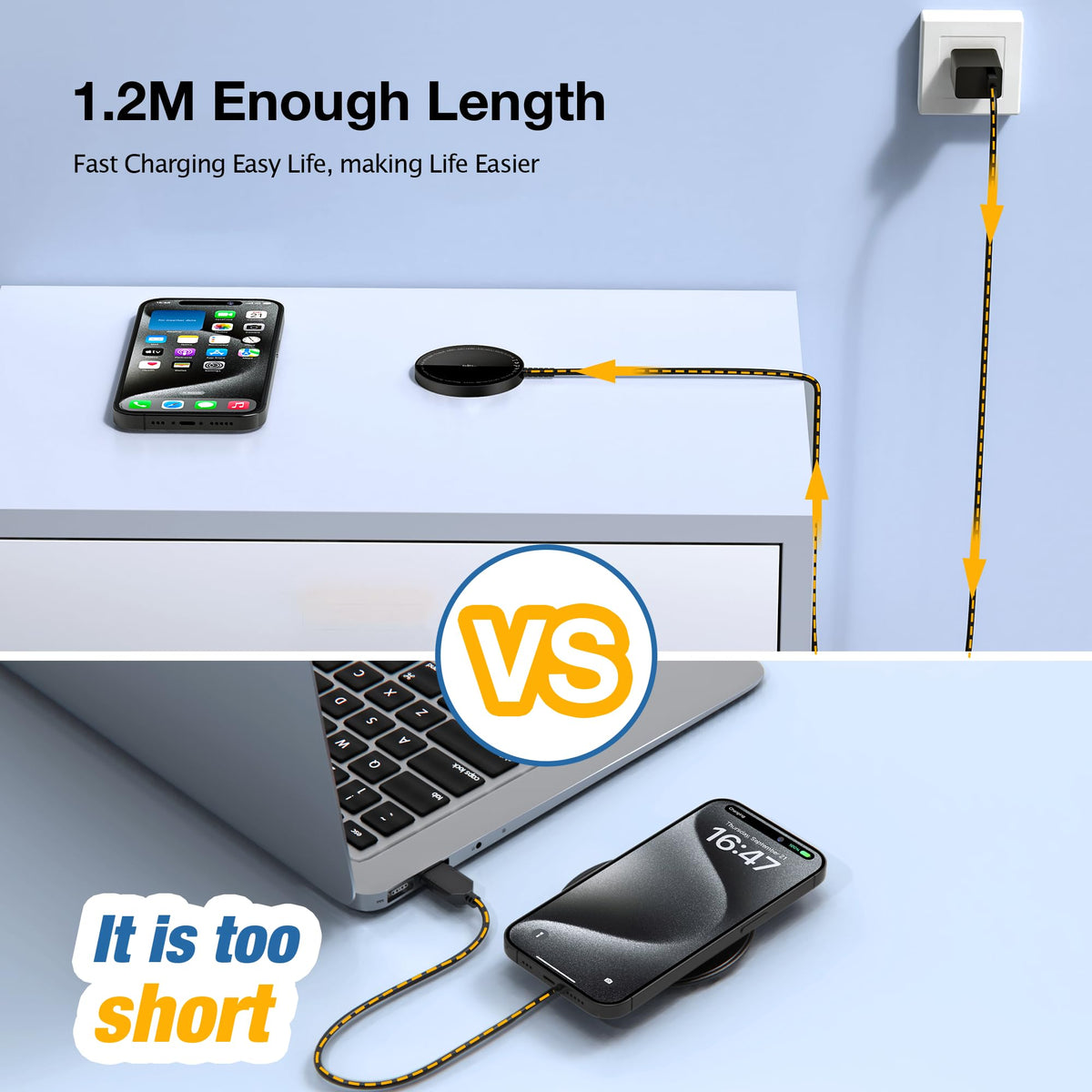 Mag-Safe Ladegerät für iPhone Ladestation: Starker Magnet Wireless Charger