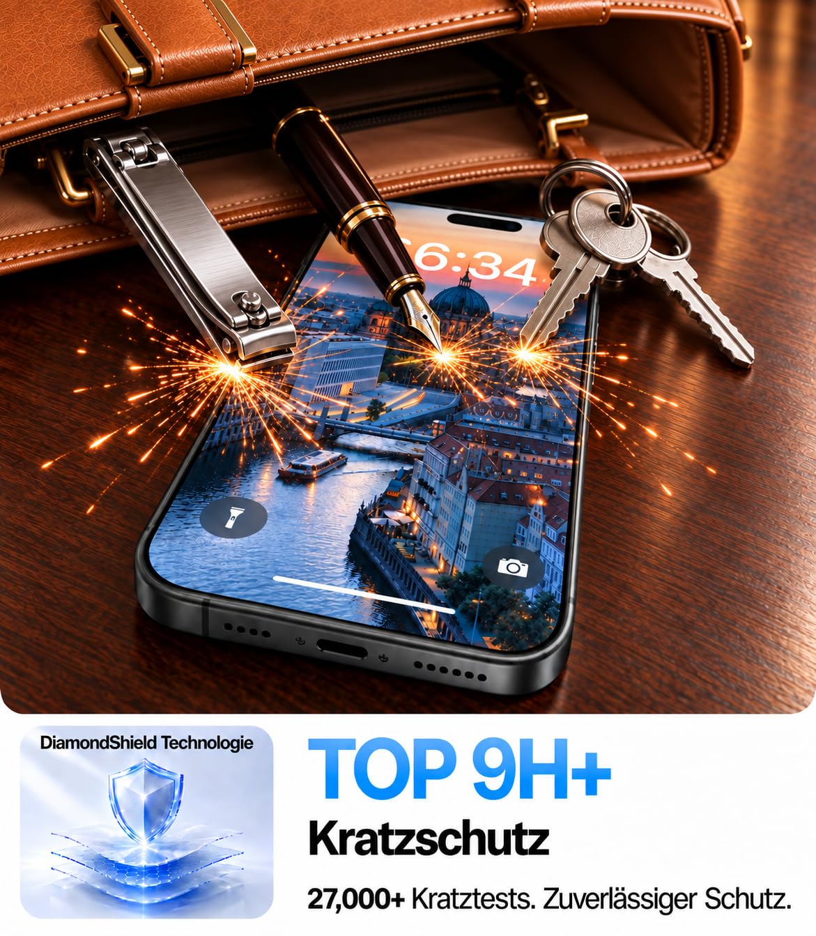 TORRAS für iPhone 18 Pro 9H+ Kratzfest Kameraschutz HD-Klares, Grau
