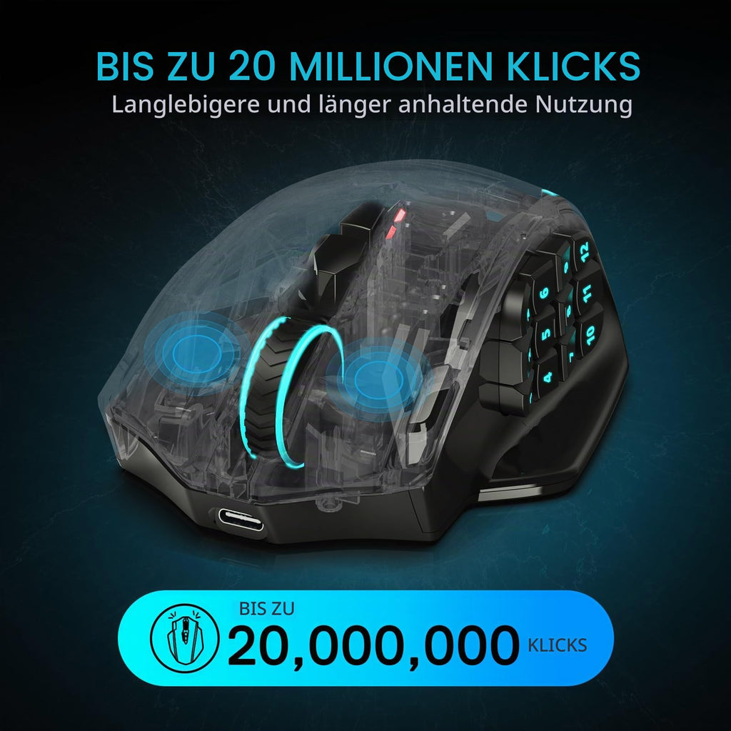 Redragon M908 Impact MMO Gaming Maus Kabelgebunden RGB 12400 DPI