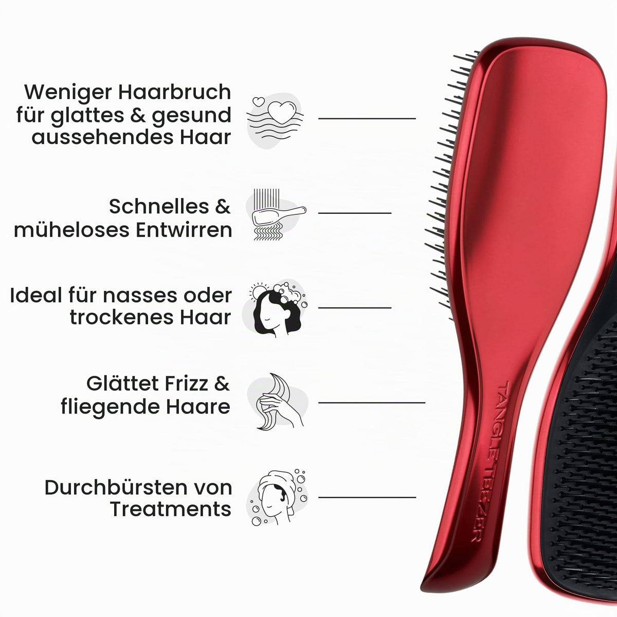 Tangle Teezer Ultimate Detangler Haarbürste – Nasses & Trockenes Haar – Entwirrungsbürste für Alle Haartypen – Zweistufige Borsten Reduzieren Haarbruch & Knoten – Champagner Gold mit Chrom-Finish