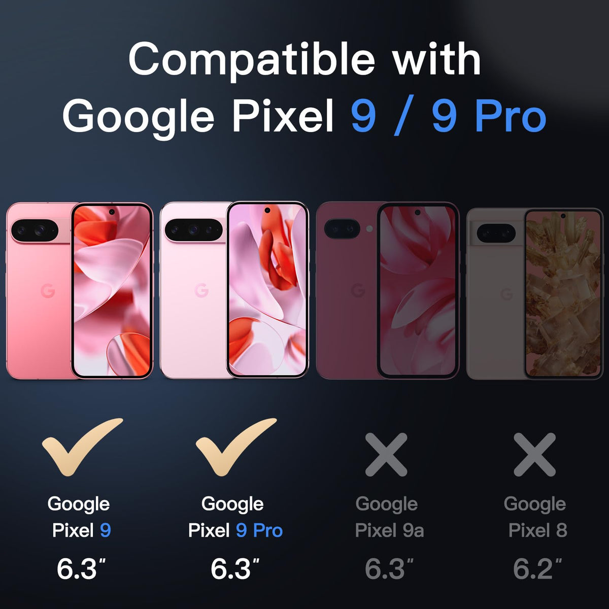 JETech Magnetische Hülle für Google Pixel 10/10 Pro, Obsidian