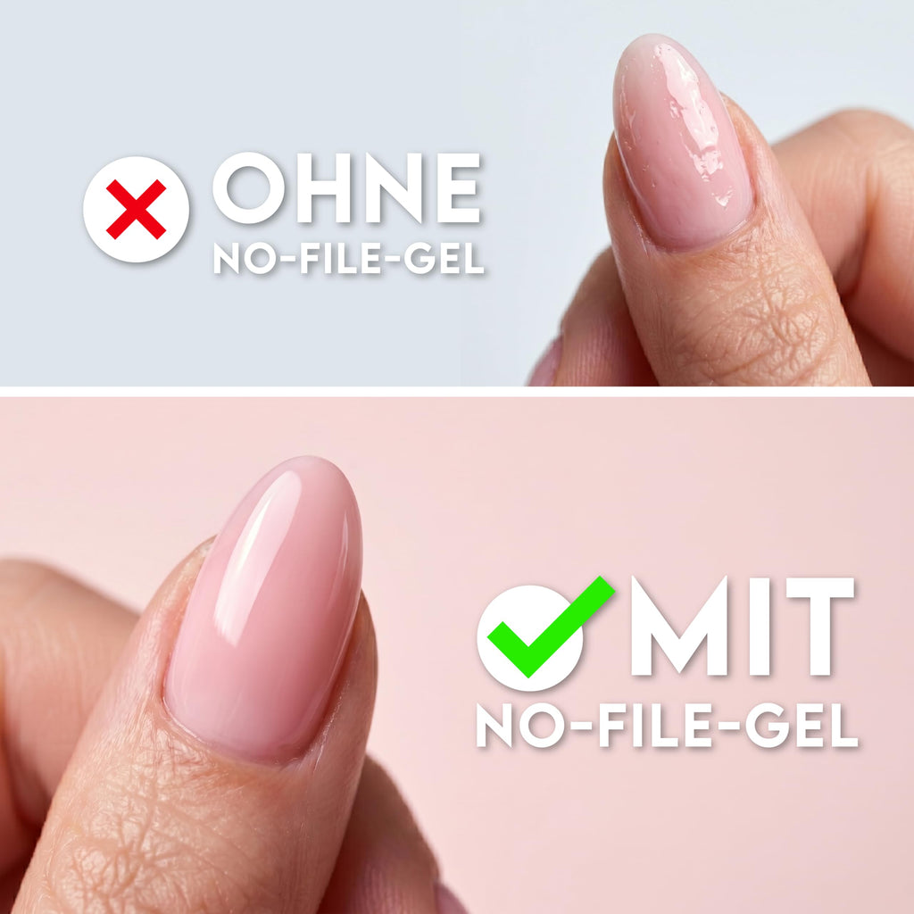 No File Aufbaugel Gelnägel ALMOND NUDE 15ml UV Gel selbstglättend o. Feilen