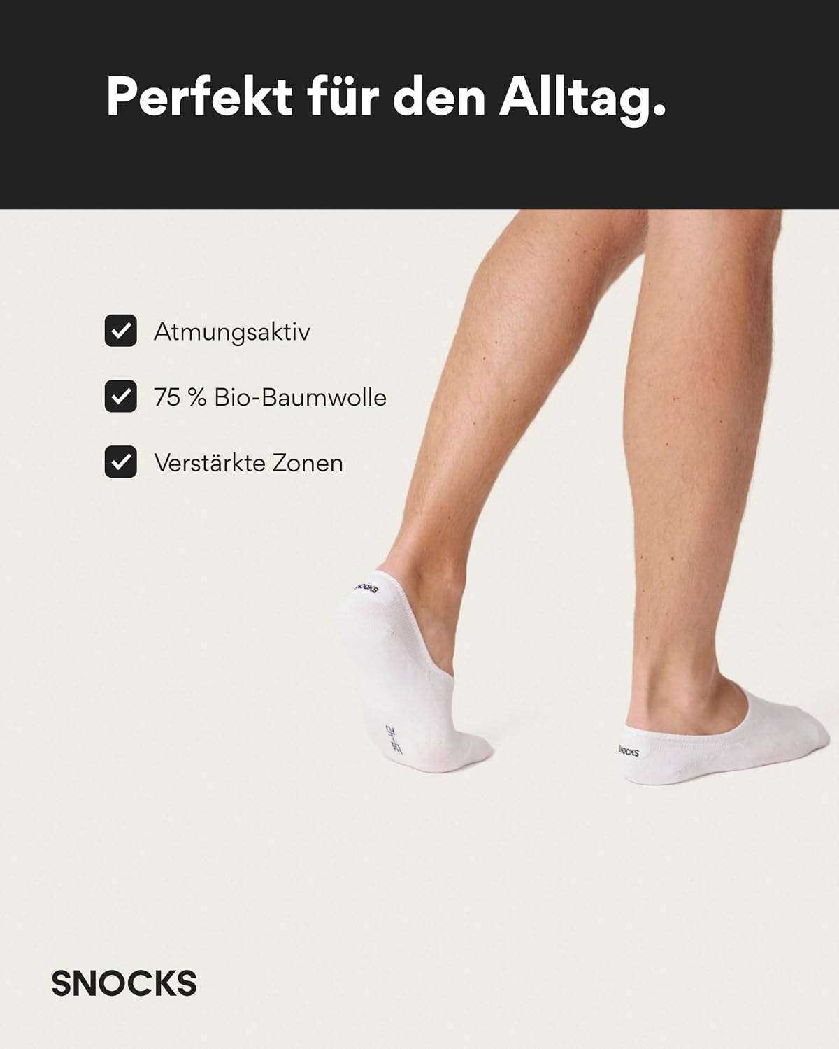 Snocks Füßlinge Damen & Herren aus Bio-Baumwolle, 6 Paar, unsichtbar