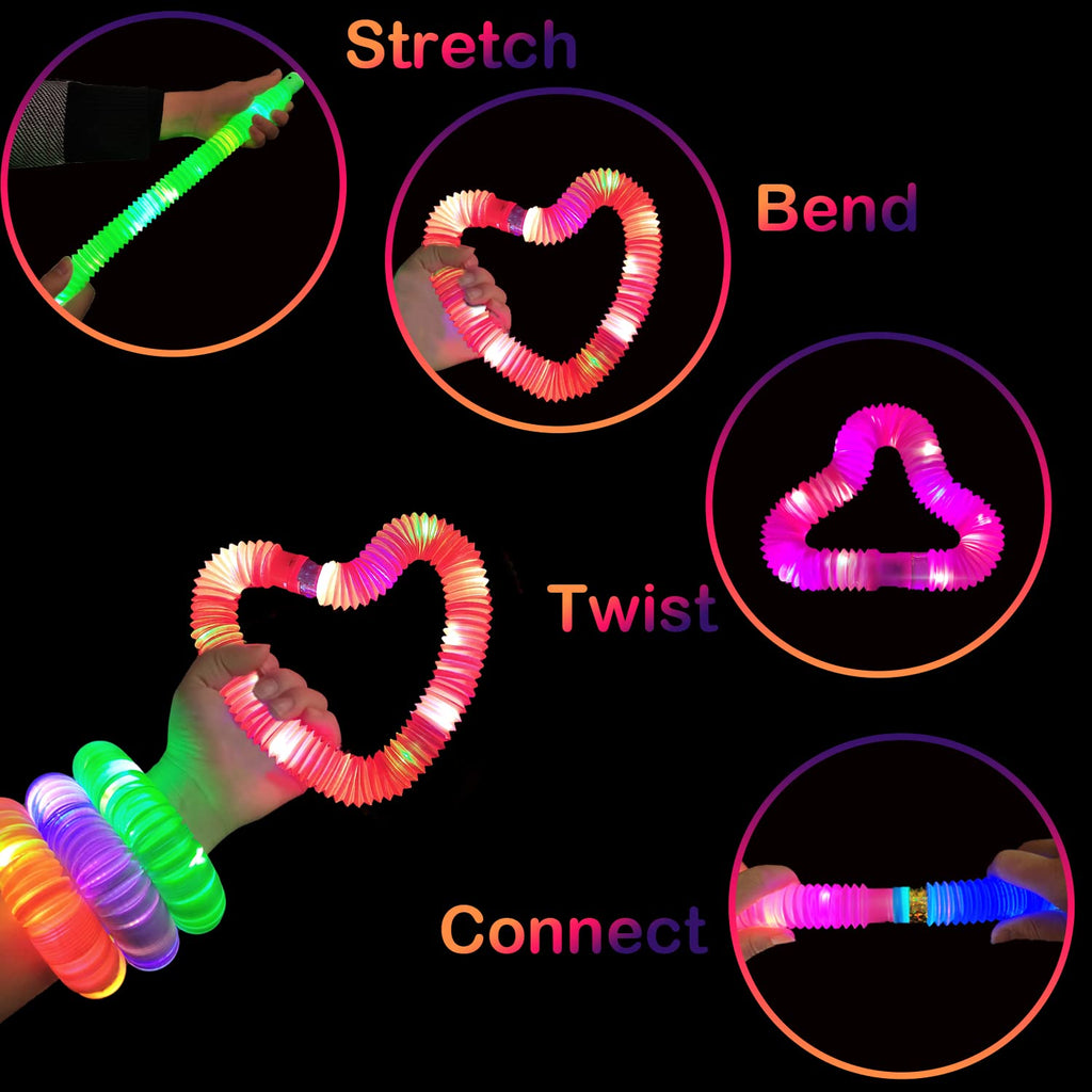Bulk Glow Sticks Halloween Party Favors 96 PCS,Light up Pop Tubes for Kids