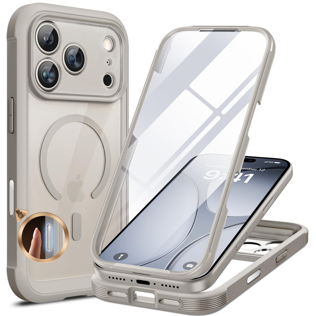 Miracase für iPhone 17 Hülle 6,3 Zoll,360 Grad Komplettschutz,Schwarz
