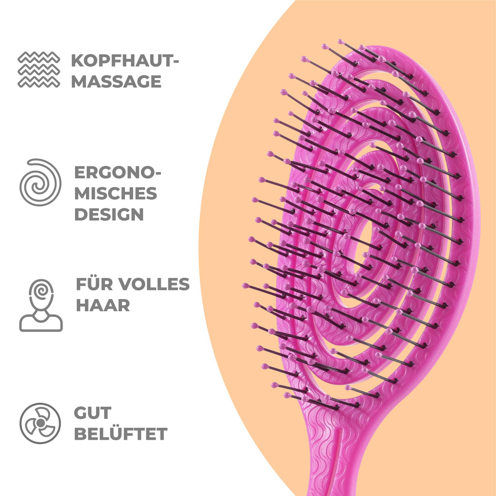 Ninabella Haarbürste ohne Ziepen - Detangler Bürste, Entwirrbürste & Lockenbürste für feines und langes Haar - Haarbürste Damen Herren Kinder - für nasse und trockene Haare - Limettengrün