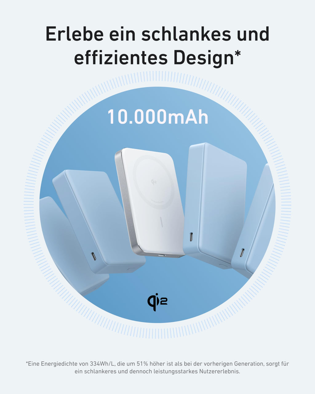 Anker MagGo Flache magnetische Powerbank 10000mAh Qi2 15W