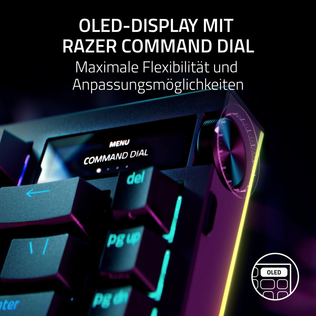 Razer BlackWidow V4 - Mechanische Gaming-Tastatur Chroma RGB (Mechanische Yellow Switches, 6 eigene Makro-Tasten, Doubleshot-ABS-Tastenkappen) QWERTZ DE-Layout | Schwarz