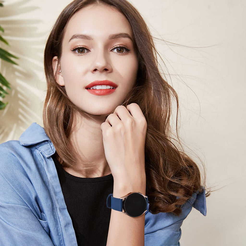 Wanme 20mm Bracelet de Montre en Silicone, Souple Bracelet de Replacement en Dégagement Rapide avec Boucle en Même Couleur Homme Femme 20mm, Starlight