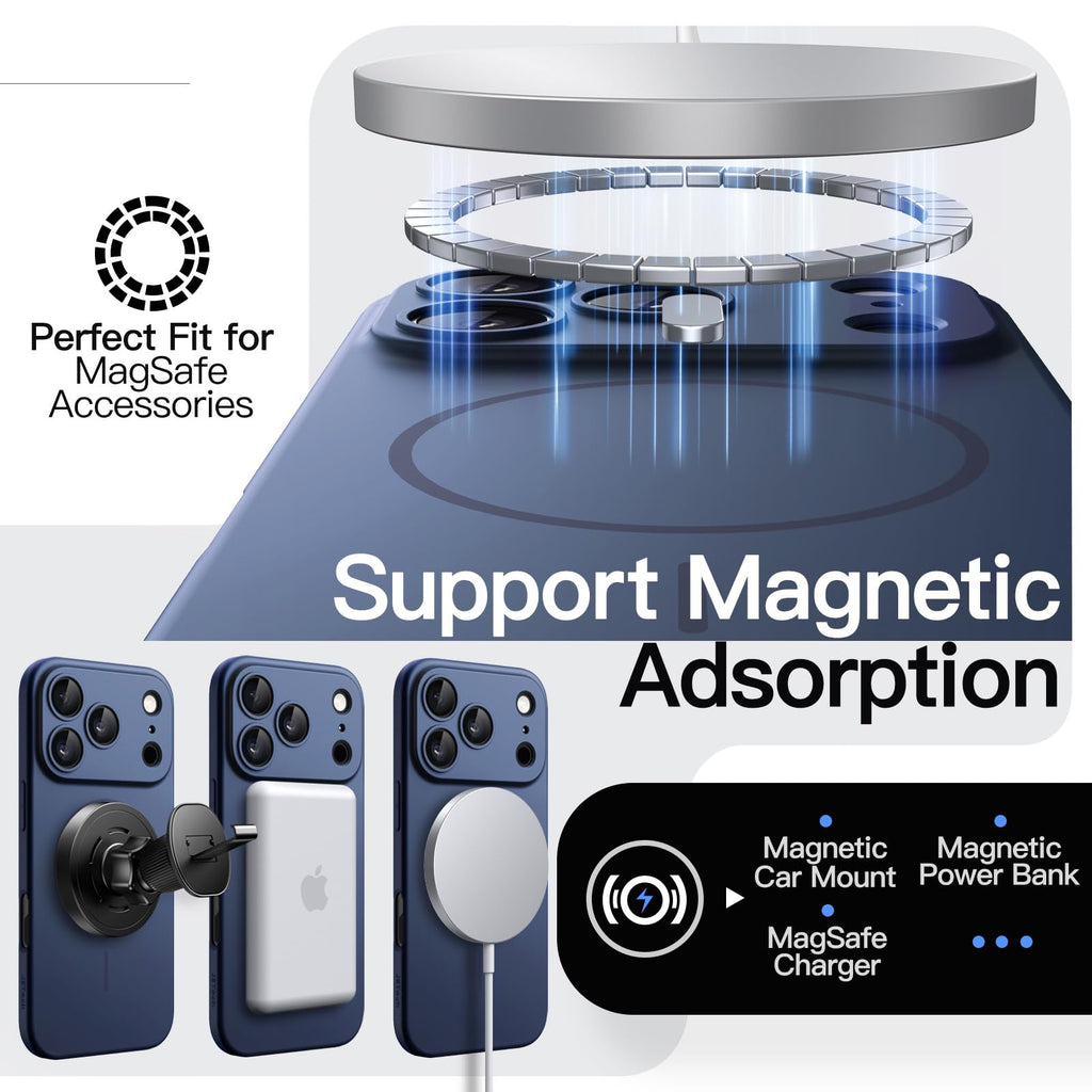JETech Magnetische Dünne Hülle für iPhone 18 Pro, Schwarz