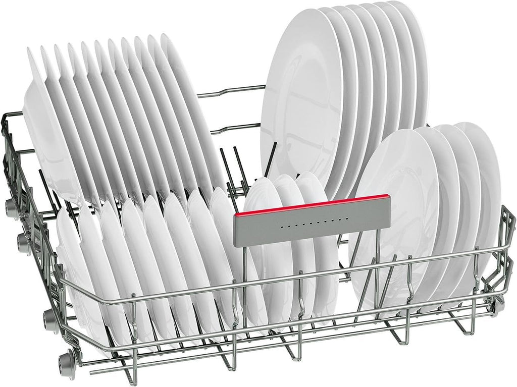 Bosch SMU4EVS08E, Serie 4, Smarter Unterbau-Geschirrspüler 60 cm, Besteckschublade, Spülmaschine mit Programmassistent, besonders Leise, höhenverstellbarer Oberkorb, Automatische Türöffnung, Edelstahl