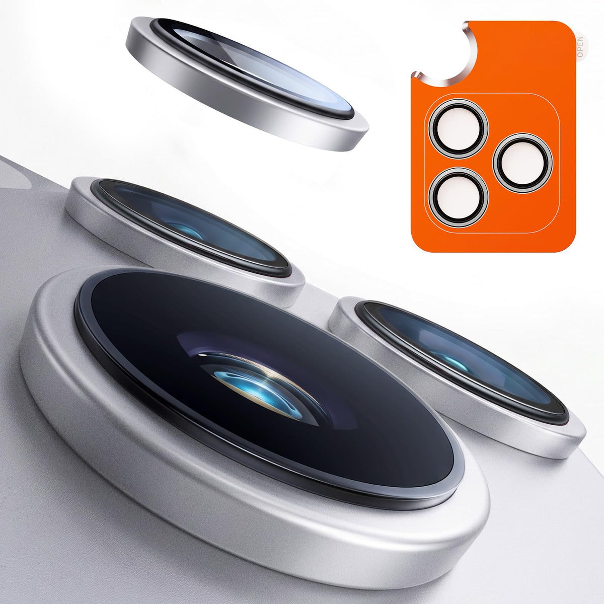 TORRAS für iPhone 18 Pro 9H+ Kratzfest Kameraschutz HD-Klares, Grau
