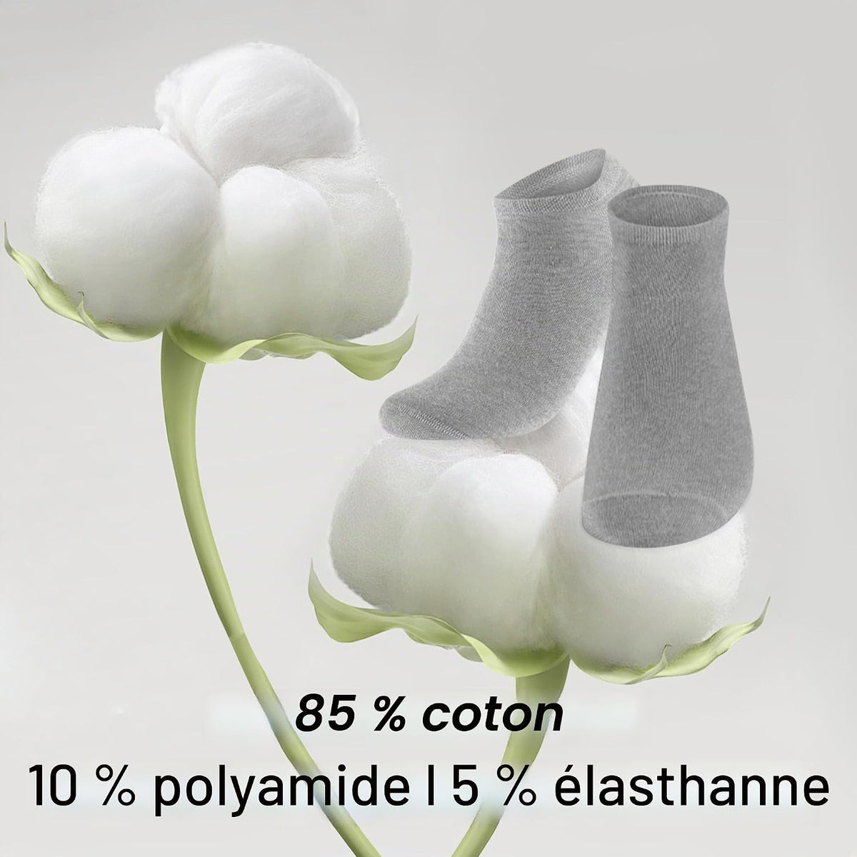 Chaussettes Basses Homme Femme lot de 12 Paires Socquette Sport Coton Socquettes Respirant Courtes Chaussette Femme Coton Courtes Bassese