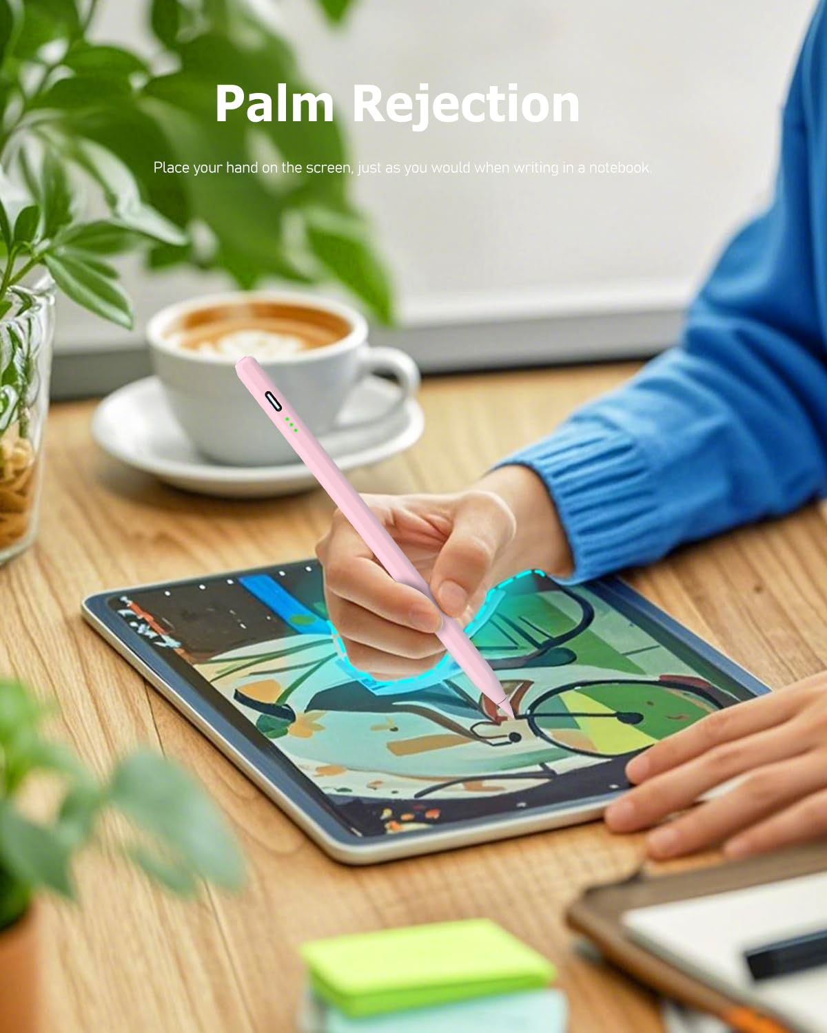 Stift für iPad Pro Air Mini 2018-2026, 2X Schnellladung, Handunterdrückung