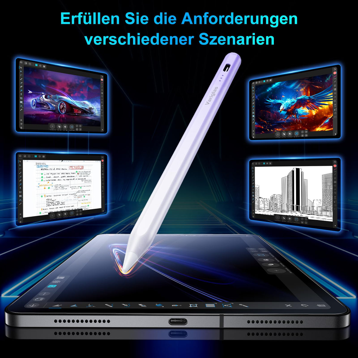 Stift für iPad, (2018-2025) Pencil 2nd Generation für Apple mit Schnellladeleistung Palm Rejection und Neigungssensitivität Stylus für i Pad 6-10, i Pad Pro 13''/12,9''/11'', Mini 6/5, Air 5/4/3