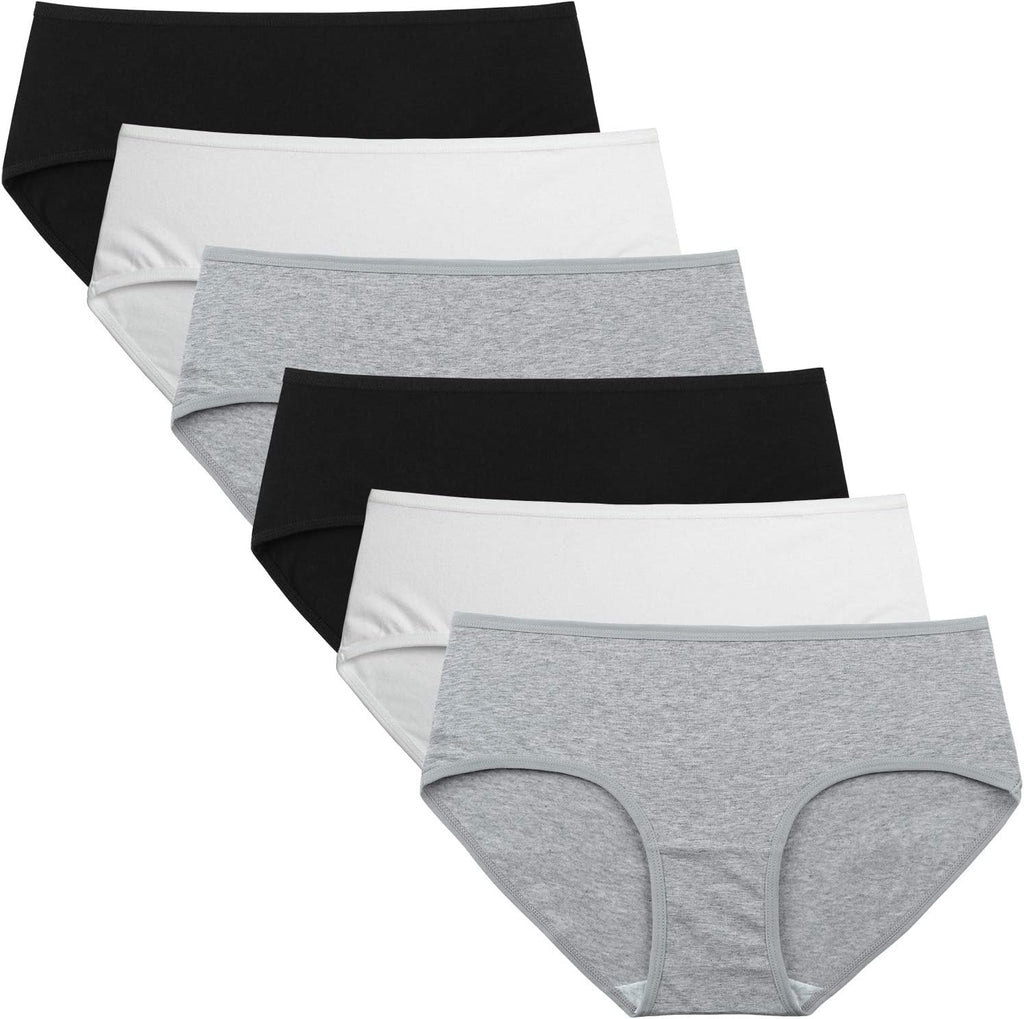 INNERSY Womens Underwear Cotton Hipster Panties Regular & Plus Size 6-Pack