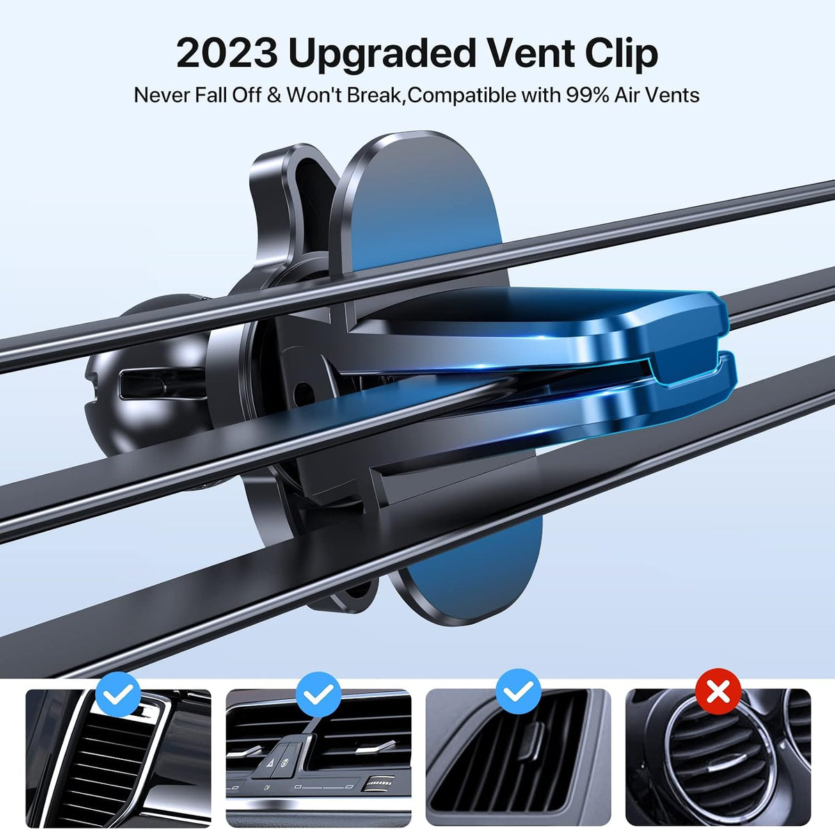 Miracase [2026 Upgraded Handyhalterung Auto Handy Halterung,Universal Car Phone Holder[Stärkste Saugnapf & Lüftungshaken] 360° Drehbar kfz autohalterung Lautsprecher für iPhone Samsung Galaxy Google