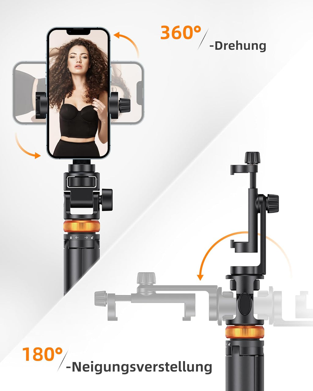 Handy Stativ, Stativ für Smartphone und Selfie Stick mit Fernbedienung