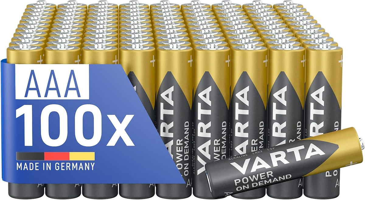 Varta Batterien AAA 100 Stück Power on Demand Alkaline 1,5 V Vorratspack
