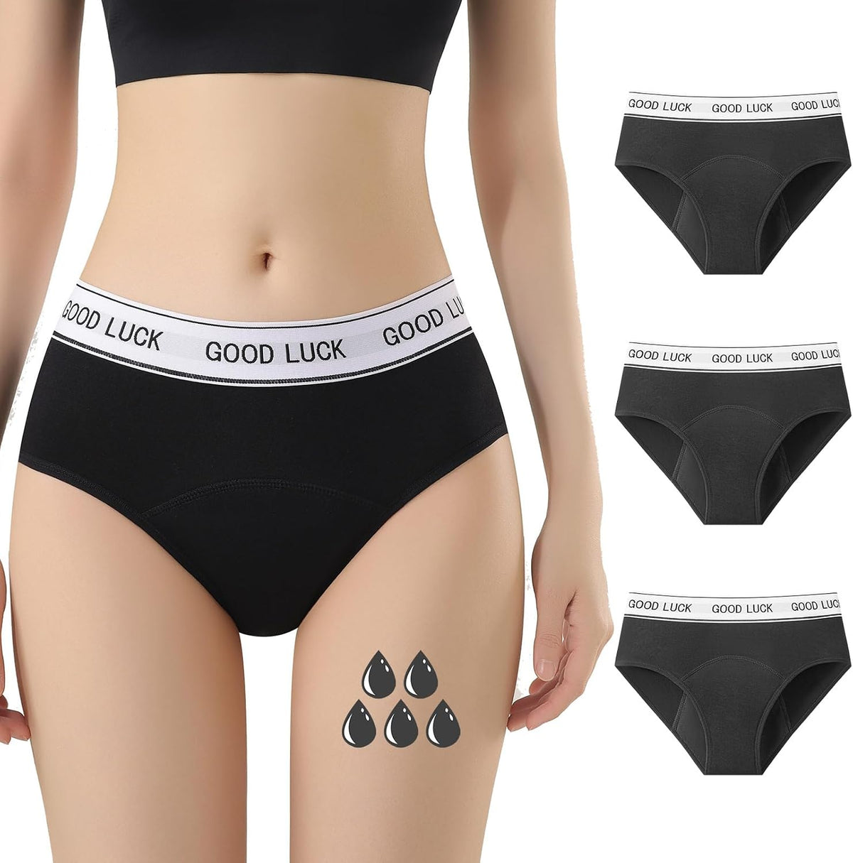Culotte Menstruelle Absorbante Coton Menstruation Protection Périodique Hygiénique Flux léger à abondant Culotte de Règles