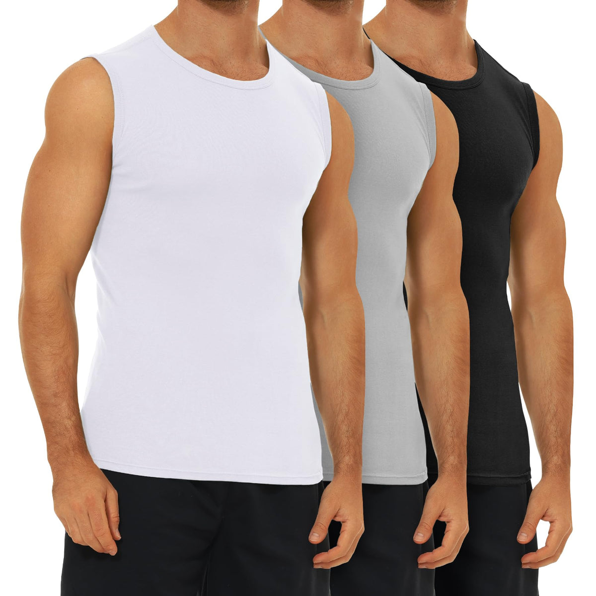FALARY 3er-/6er-Pack Herren-Unterhemd aus Baumwolle Tanktop Unterhemden S-5XL
