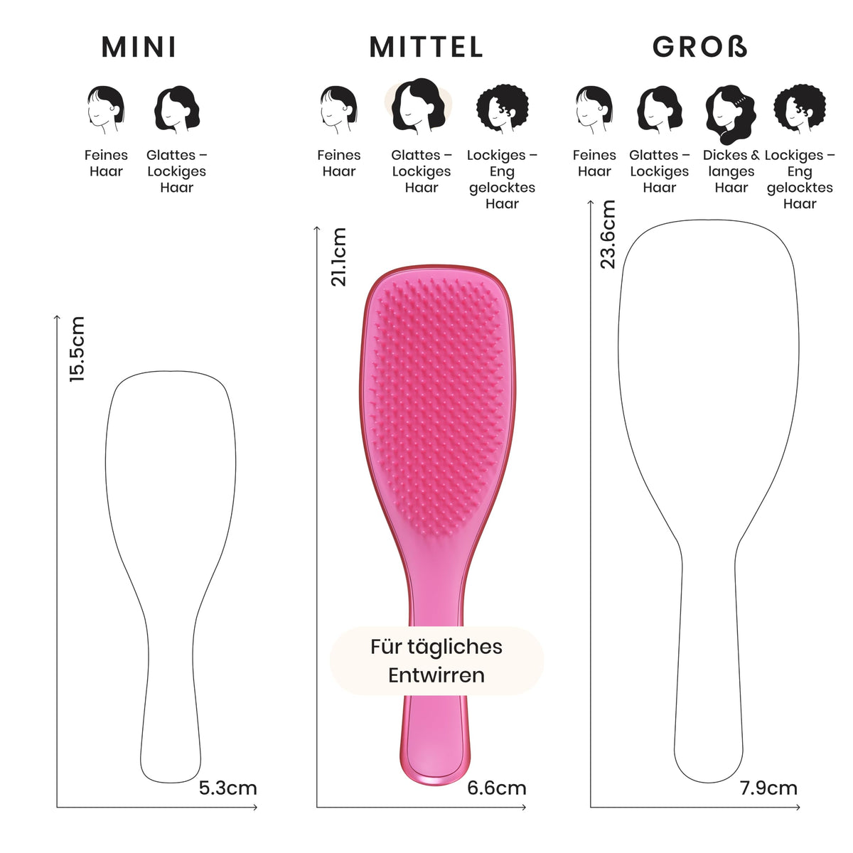 Tangle Teezer Ultimate Detangler Haarbürste – Nasses & Trockenes Haar – Entwirrungsbürste für Alle Haartypen – Zweistufige Borsten Reduzieren Haarbruch & Knoten – Champagner Gold mit Chrom-Finish