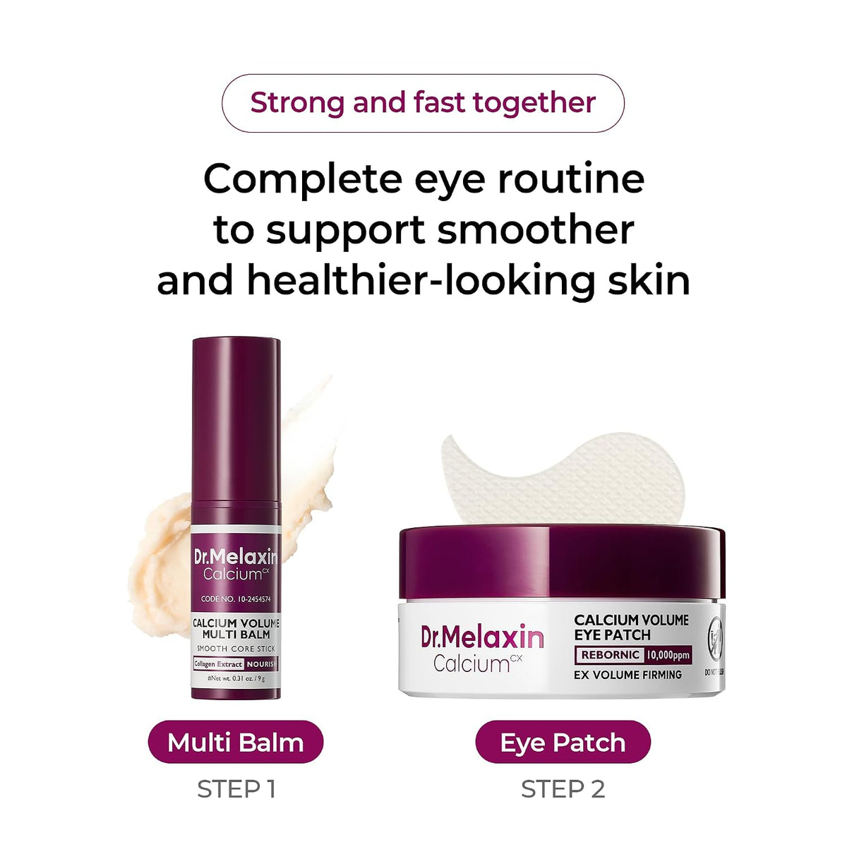 Dr.Melaxin Collagen Multi Balm Stick, koreanischer Anti-Falten-Stick mit Calcium und Adenosin für Augen, Hals und Gesicht, straffender Kollagen-Stick (Weiß, 9 g)