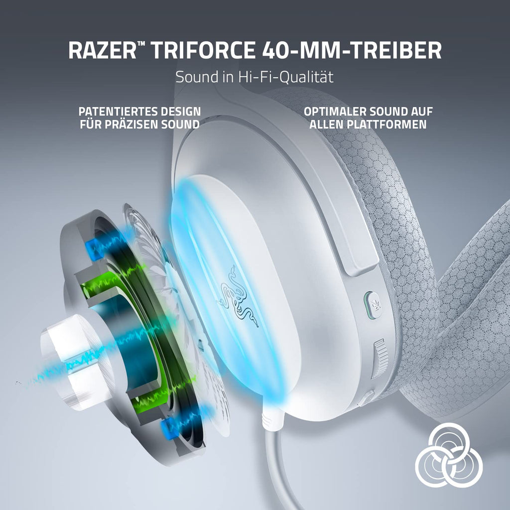 Razer Barracuda X - Kabelloses Multiplattform-Headset für Gaming und Mobile Geräte (SmartSwitch Dual Wireless, Triforce 40mm, Mikrofon mit Nierencharakteristik, 50h Akku, USB-C) Schwarz