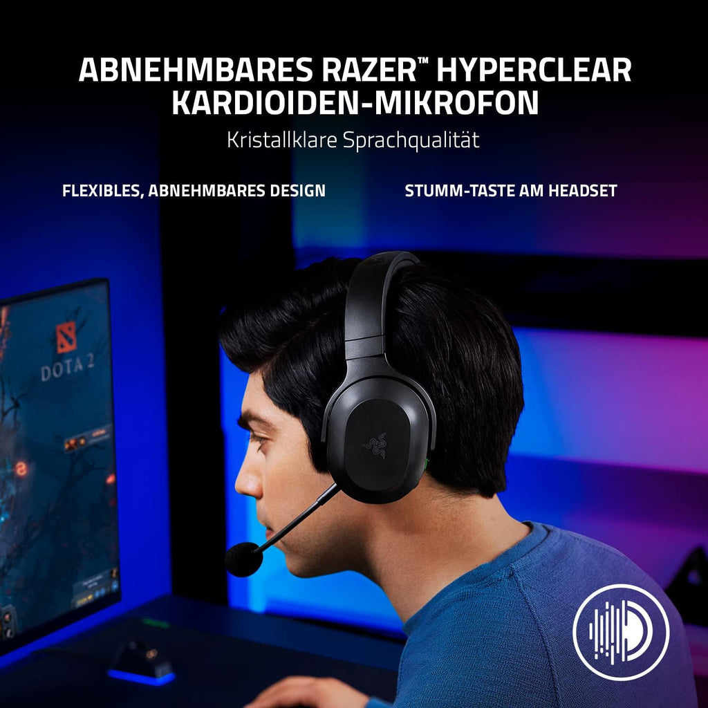 Razer Barracuda X - Kabelloses Multiplattform-Headset für Gaming und Mobile Geräte (SmartSwitch Dual Wireless, Triforce 40mm, Mikrofon mit Nierencharakteristik, 50h Akku, USB-C) Schwarz