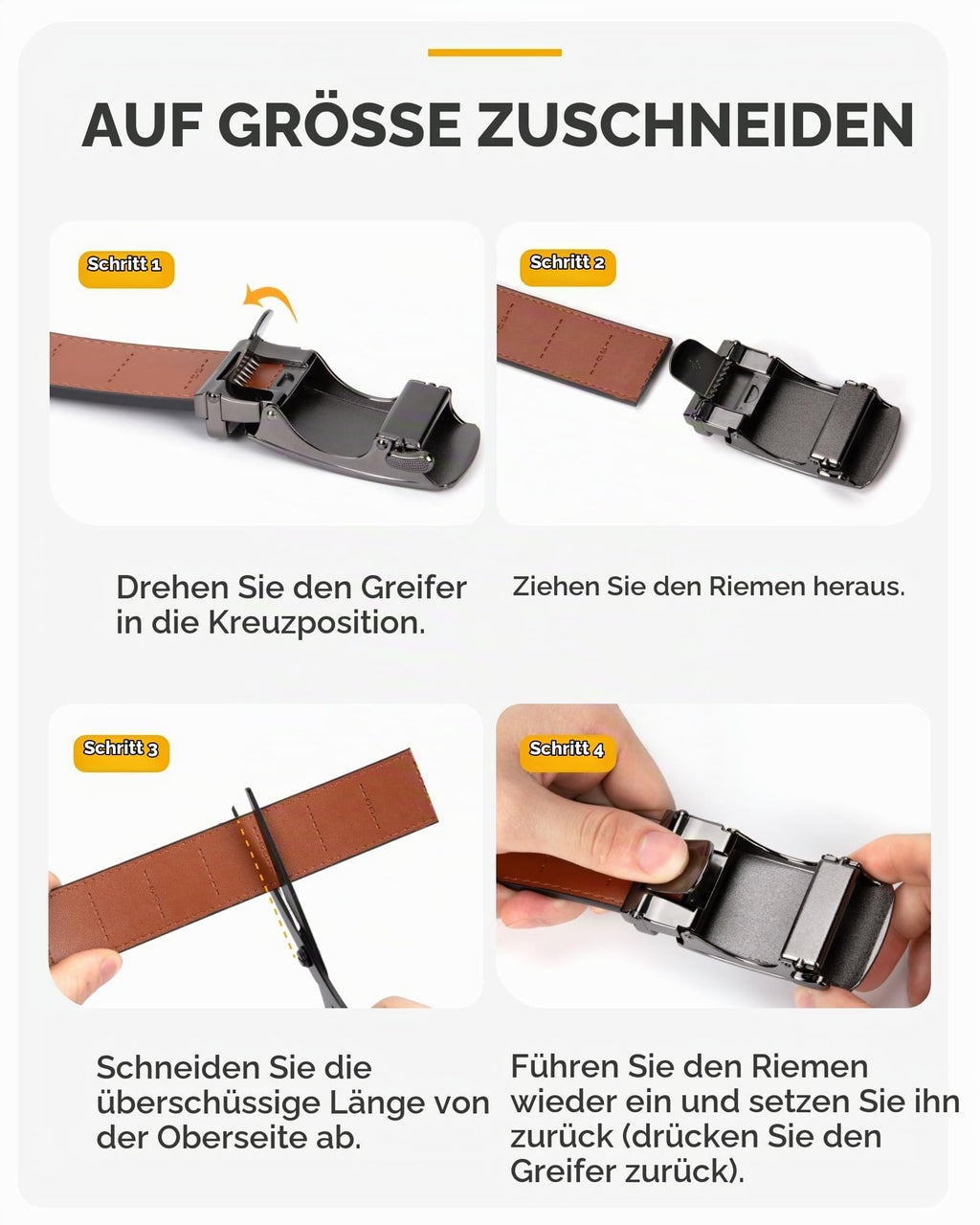 CHAOREN Gürtel Herren, Automatik Ledergürtel Herren 35mm ohne Löcher
