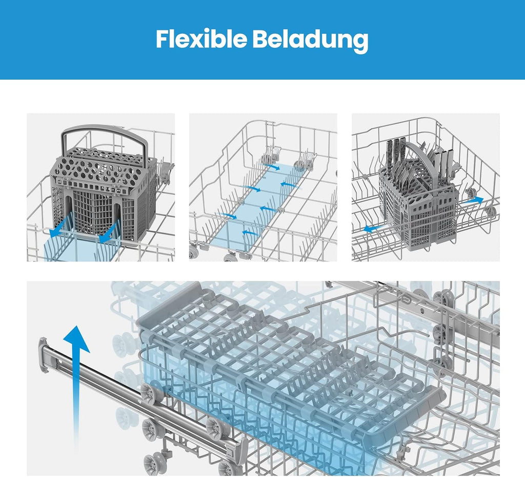 Midea Geschirrspüler Teilintegriert 60 cm Einbau Spülmaschine 13 Gedecke