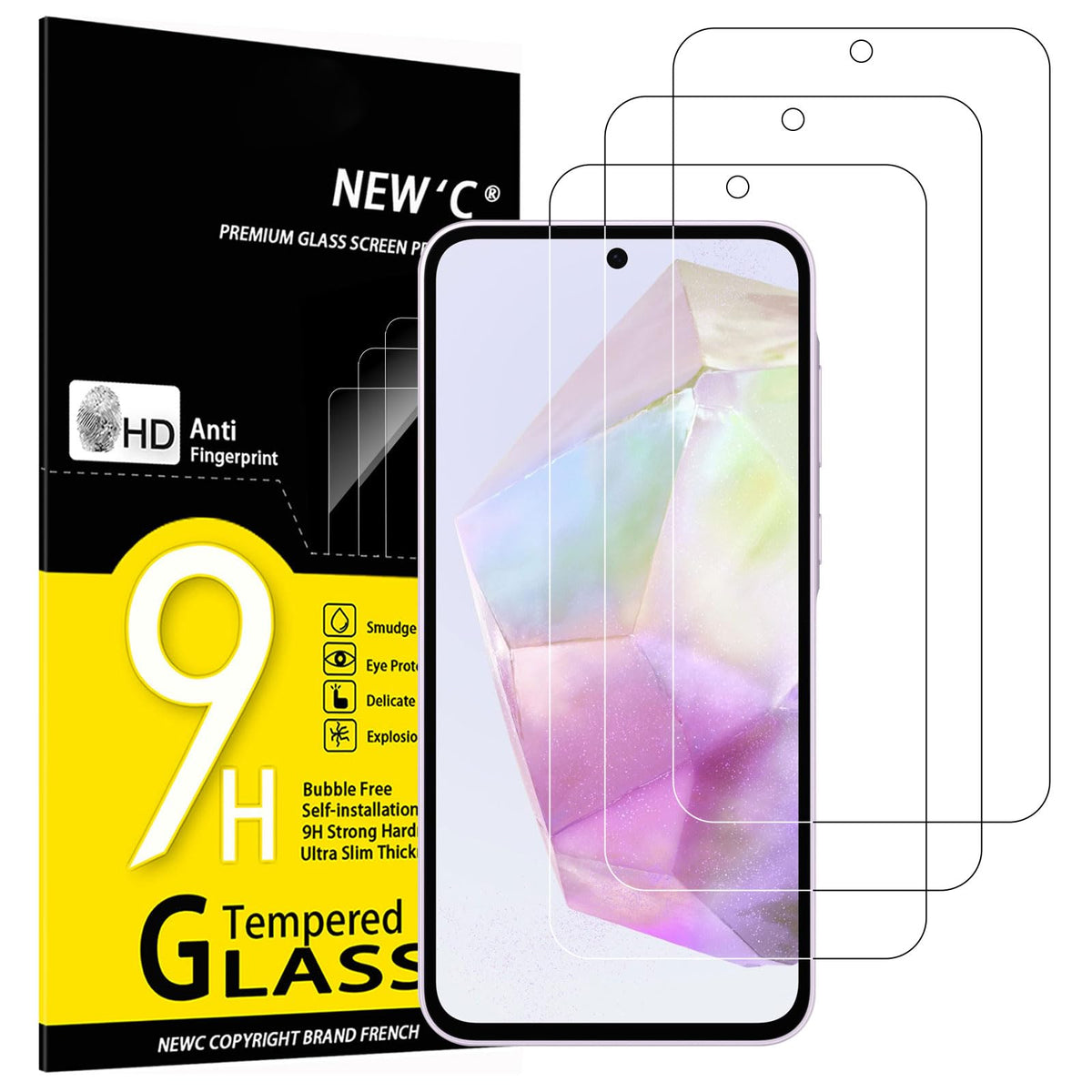 NEW'C Schutzfolie für Samsung Galaxy A35 5G für Panzerglas